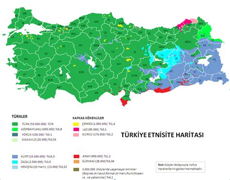 Turkish Map of Ethnicity : Turkey