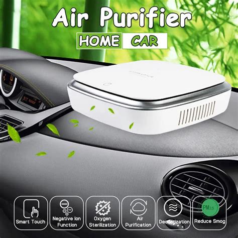 Car Air Purifier Freshener Portable Negative Ions Air Cleaner USB Fog Cleaner Auto Fresh Air ...