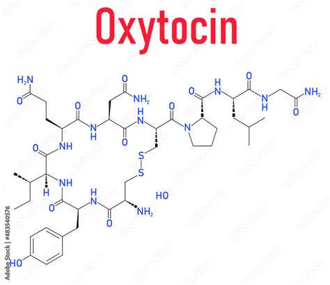 Oxytocin hormone molecule. Skeletal formula. Stock Vector | Adobe Stock