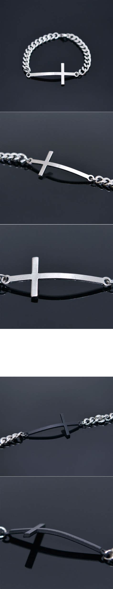 Accessories :: Bracelets :: Bended Cross Chain Cuff-Bracelet 408 ...