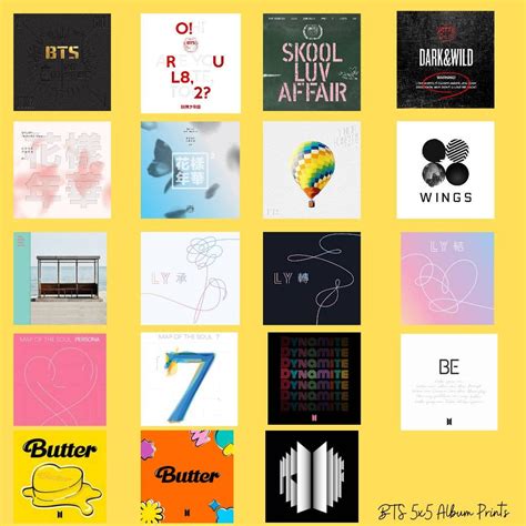 High Quality 5x5 BTS Album Cover Set Prints-rich Colour - Etsy