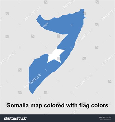 Somalia Map Colored Flag Colors Isolated Stock Vector (Royalty Free) 1781205356 | Shutterstock