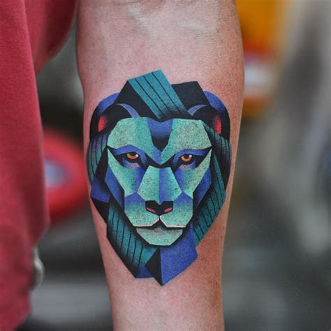 Blue Lion Tattoo on Arm | Best Tattoo Ideas Gallery