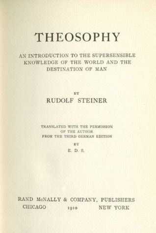 Theosophy by Rudolf Steiner | Goodreads