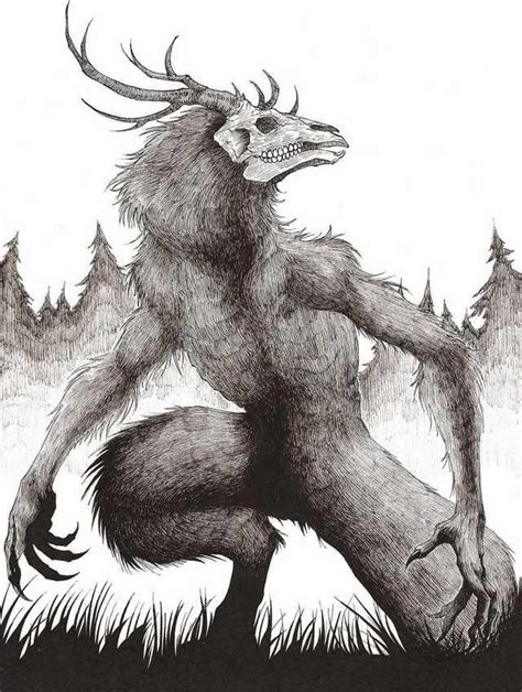 Wendigo - art post | Scary art, Mythical creatures art, Creature drawings