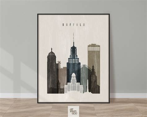 Buffalo Skyline Art Print Poster Wall Art Travel Decor - Etsy