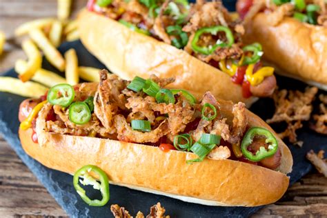 Loaded Hot Dog With Crispy Fried Onions Recipe