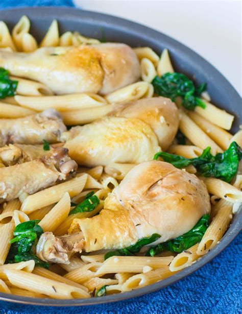 French Garlic Chicken Pasta With Wilted Spinach - Tatyanas Everyday Food