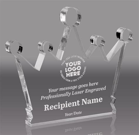 Acrylic Crown Awards- Engraved