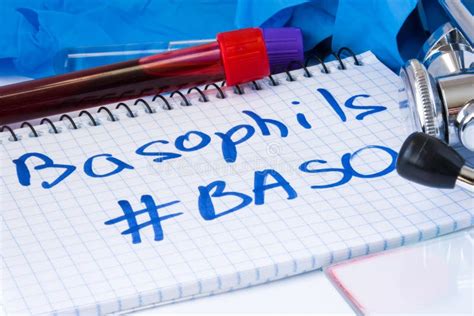 Basophils Count Procedure Baso White Blood Cell Test. Laboratory Test Tubes with Blood ...