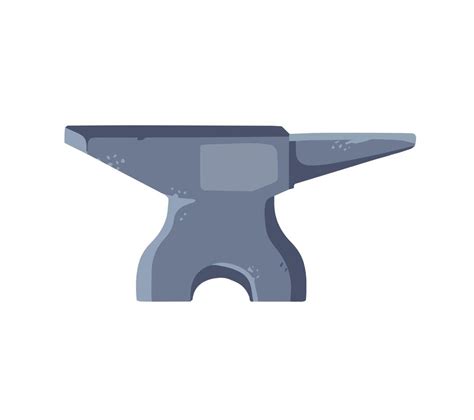 Blacksmith anvil. Symbol of work in forge. Forging and manufacturing of steel. Flat cartoon ...