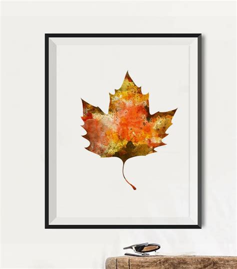 Oak Leaf Art Leaf Prints Fall Wall Art Watercolor Fall Art Foliage Print Fall Prints Leaf Art ...