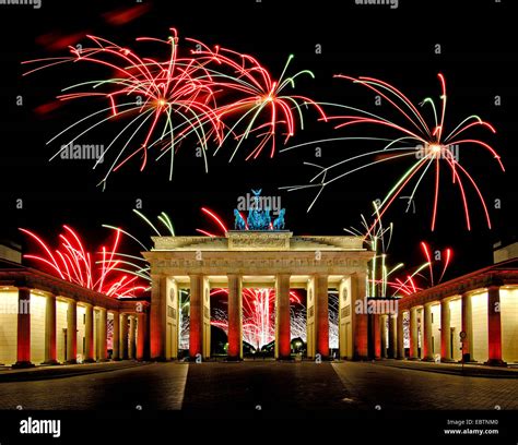 fireworks at Brandenburg Gate, Germany, Berlin Stock Photo - Alamy