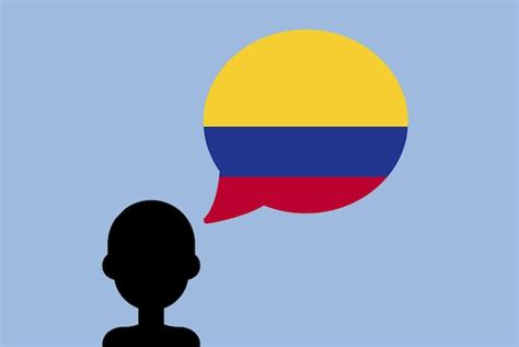 Premium Vector | Colombia flag with speech balloon silhouette man with country flag learning ...