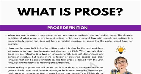 Prose: Definition and Helpful Examples of Prose in Literature • 7ESL