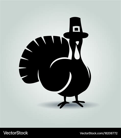 Silhouette of turkey thanksgiving day Royalty Free Vector