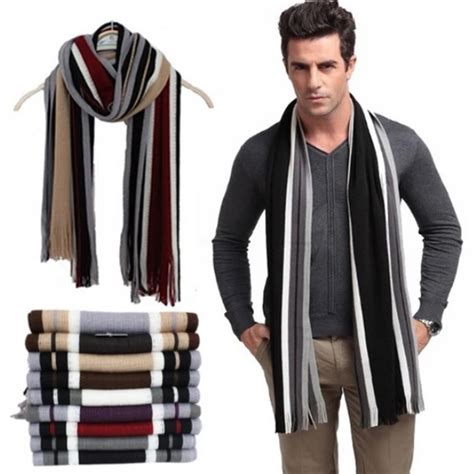 Aliexpress.com : Buy winter scarf men faux cashmere striped knitted scarvess with tassel,fashion ...