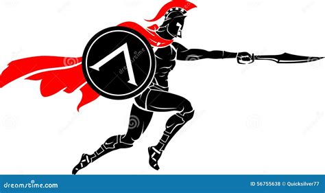 Spartan With Sword Cartoon Vector | CartoonDealer.com #51739467