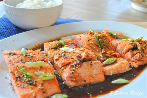 Pan Seared Salmon with Teriyaki Ginger Sauce - 2 Sisters Recipes by Anna and Liz