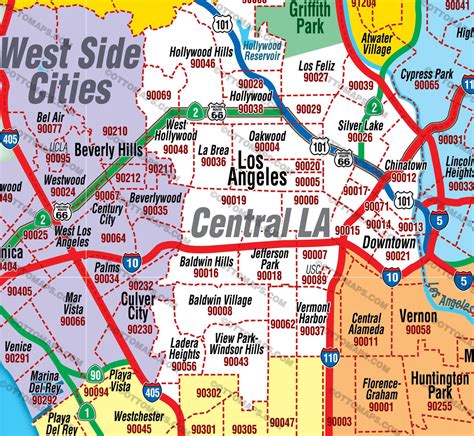 Los Angeles Zip Code Map South County Areas Colorized Otto Maps Map | Porn Sex Picture