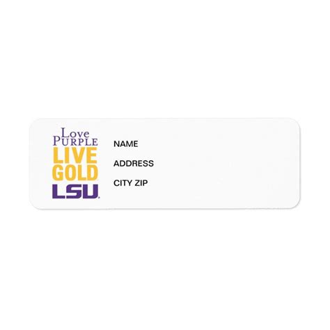 Love Purple Live Gold LSU Logo Label | Zazzle