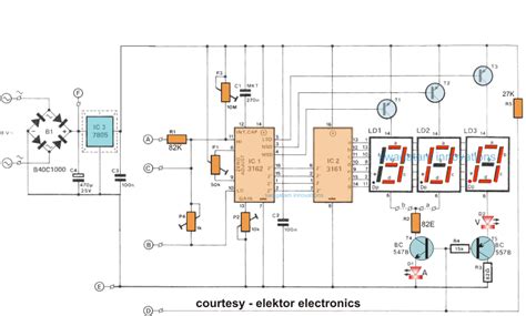 How to Make a Digital Voltmeter, Ammeter Circuit Module | Digital ammeter, Electronic schematics ...