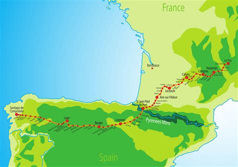 Camino de santiago map and routes - gradegast