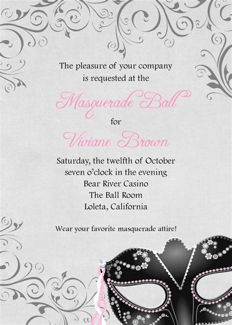 Masquerade Ball Invitation 5x7 Custom Digital Card | Etsy