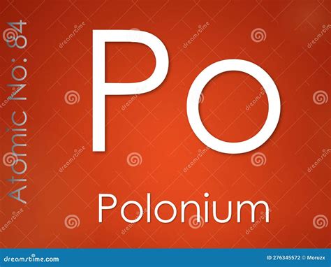 Polonium Chemical Element Symbol on Red Gradient Background Stock ...