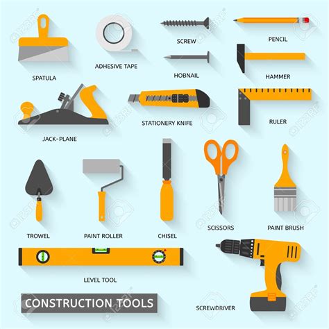 construction tools are shown in this illustration