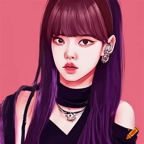 Drawing of blackpink members as anime characters on Craiyon