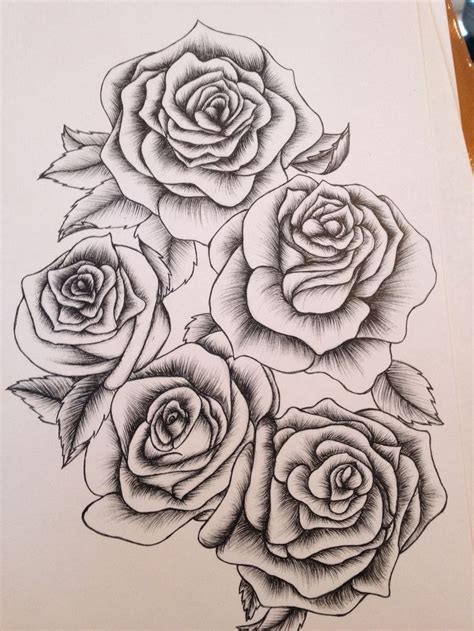 Roses Tattoo Design Outline - Sumptuous_image | Roses drawing, Rose drawing tattoo ... : Making ...