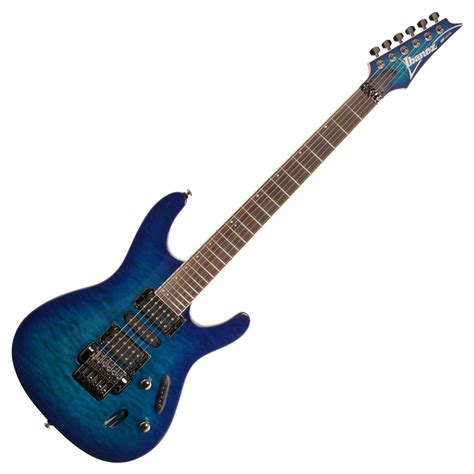 Ibanez S670QM Electric Guitar, Sapphire Blue at Gear4music.com