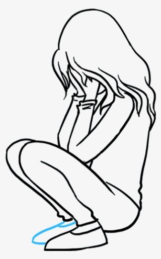 Sad Girl Alone Crying Drawing