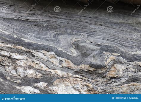 Sedimentary Rock Folded into Syncline in Alpine Swiss Mountains. Stock Photo - Image of hole ...