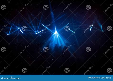 Concert Crowd in Front of LED Stage Lighting Effects Stock Photo - Image of entertainment, arts ...