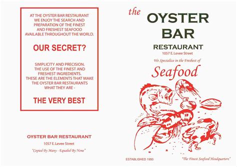 Menu at Oyster Bar, Harlingen, S 77 Sunshine Strip