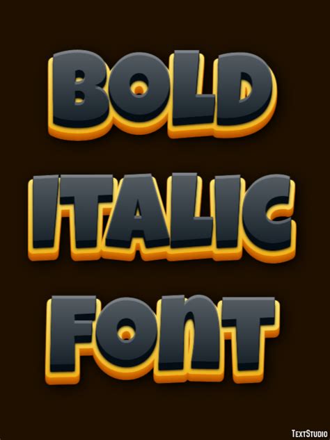 Bold Italic Font Text Effect and Logo Design Font