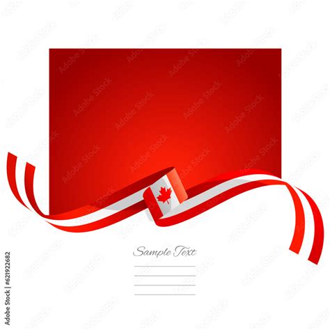 Canada flag vector. World flags and ribbons. Canadian flag ribbon on abstract color background ...