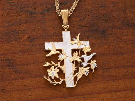 Christian Cross Pendant and Necklace Jewelry, Religious Medallion Hand ...