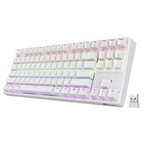 ROYAL KLUDGE Sink87G 87 Keys RGB 2.4G Wireless TKL White Mechanical ...