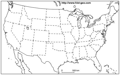 Us States Blank Map (48 States) - Printable Outline Maps - Printable Maps