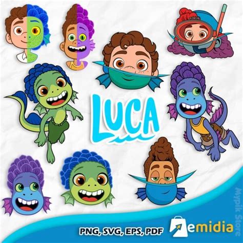 Disney Luca Clipart PNG and SVG - Instant Download