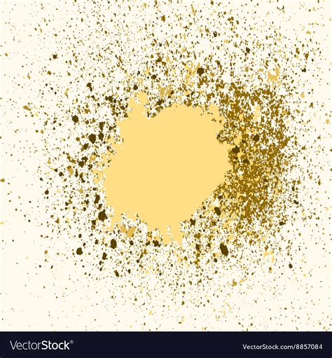 Gold paint splash splatter and blob on white Vector Image