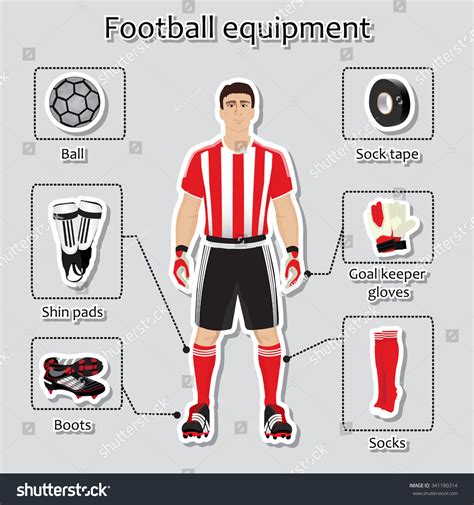 Football Soccer Player Uniform Other Equipment Arkivvektor (royaltyfri) 341190314 | Shutterstock