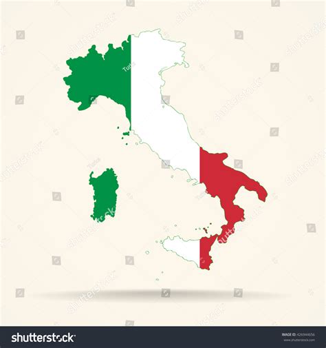 Map of Italy in Italy flag colors - Royalty Free Stock Vector 426944656 - Avopix.com