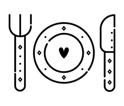 Premium Vector | Romantic dinner black and white illustration