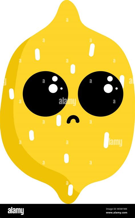 Sad lemon with big eyes, illustration, vector on white background Stock Vector Image & Art - Alamy