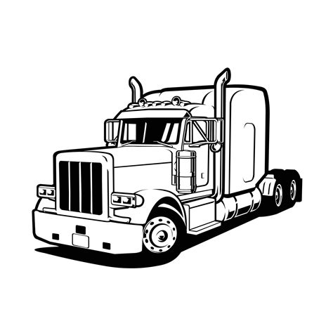 Peterbilt Truck Silhouette Clipart