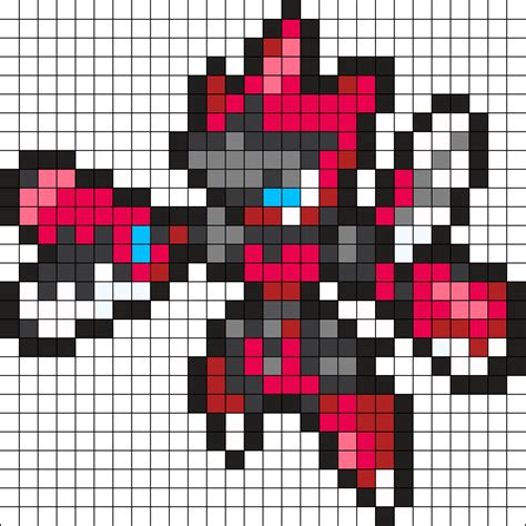 Mega Scizor Pokemon Bead Pattern Kandi Pattern | Pokemon bead, Pixel art pokemon, Pixel art pattern